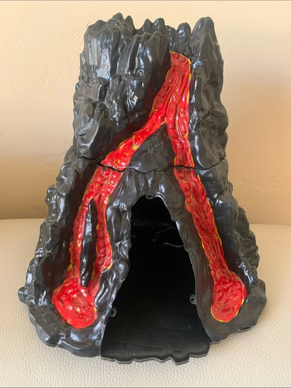 11” Toy Volcano Playset Accessory with Red Lava Accents